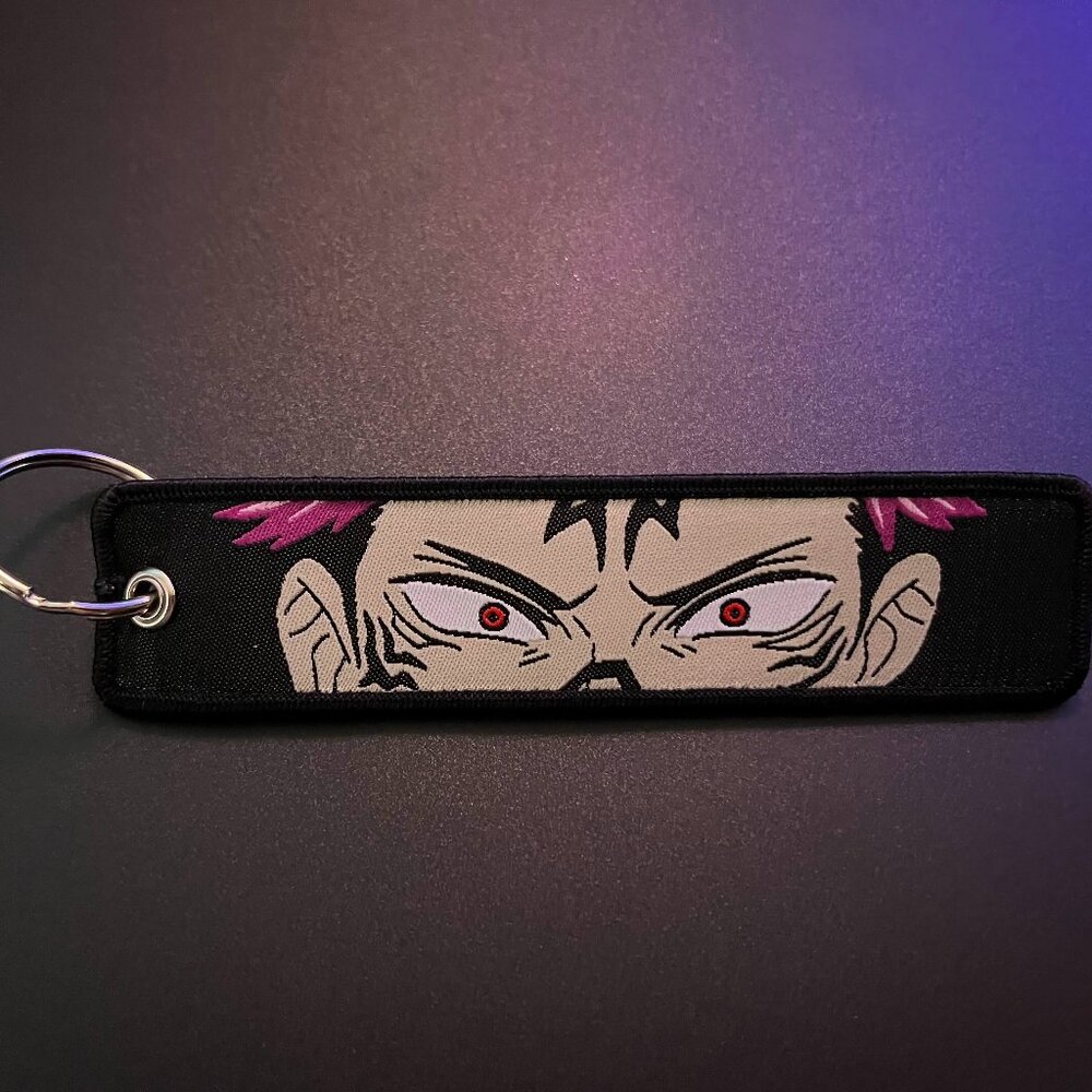Jujustu Kaisen, Sukuna, Itadori Wristlet Lanyard Keychain Accessory, Embroidered